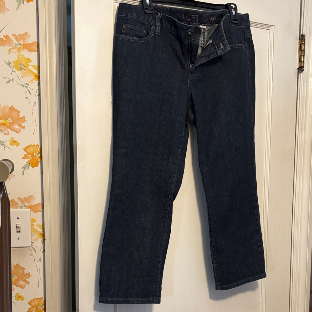 LOFT Dark Wash Denim Capris